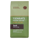 Tieman's Dark Fusion Ground Coffee 10oz – French Roast with Matcha, Rooibos & Goji, Low Acid