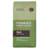 Tieman's Dark Fusion Ground Coffee 10oz – French Roast with Matcha, Rooibos & Goji, Low Acid