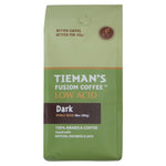 Tieman's Dark Fusion Whole Bean Coffee 10oz – French Roast with Matcha, Rooibos & Goji, Low Acid